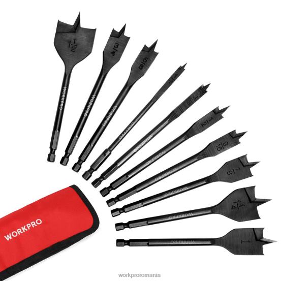 Set de burghie pro spade din oțel carbon premium de 10 buc WORKPRO 2HX80192 util instrument Set de burghie pro spade din oțel carbon premium de 10 buc WORKPRO 2HX80192 util instrument